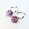 Stainless steel hoop earrings with preserved South African flowers in resin, handmade in Cape Town — RHYN