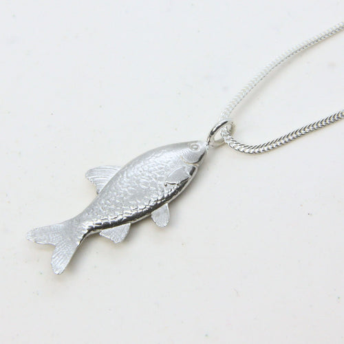 Sterling silver fish pendant necklace, handmade in Cape Town — RHYN
