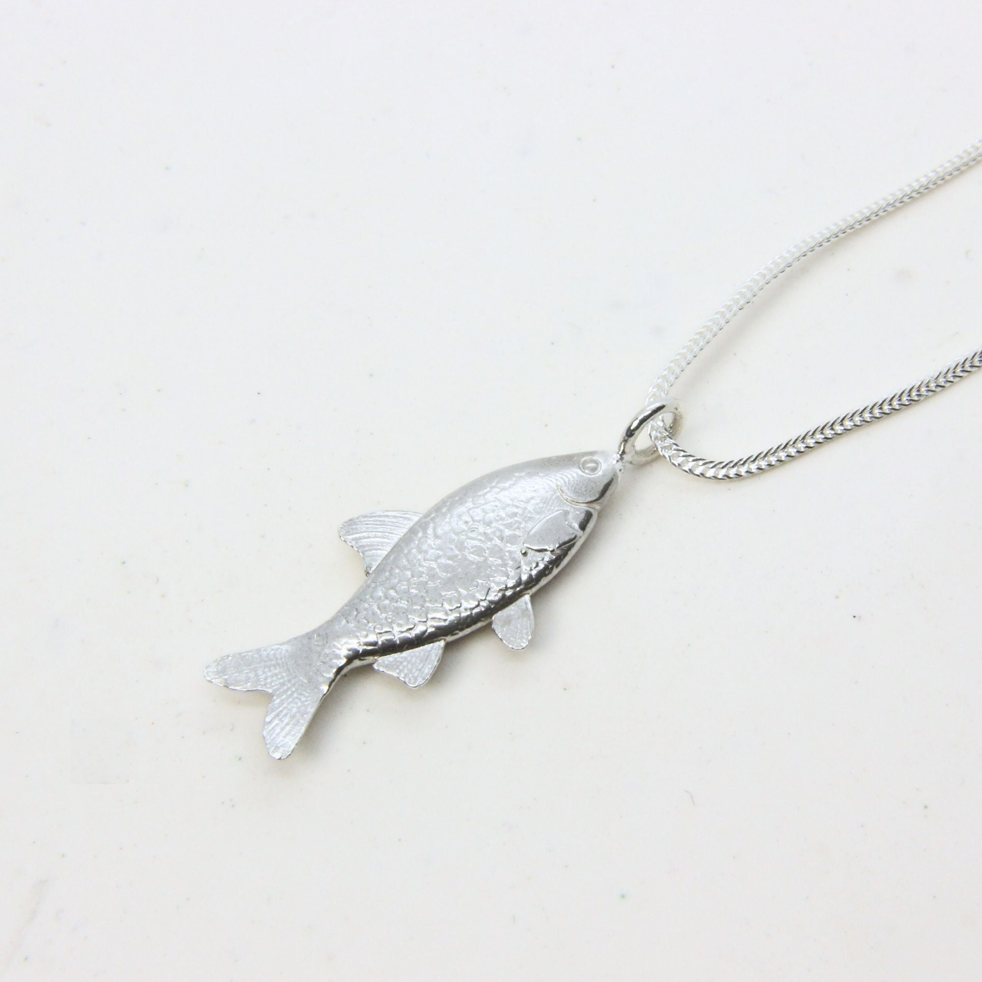 Sterling silver fish pendant necklace, handmade in Cape Town — RHYN