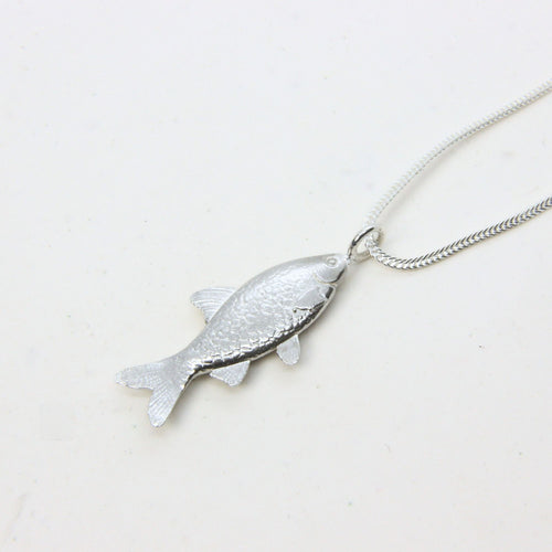 Sterling silver fish pendant necklace, handmade in Cape Town — RHYN