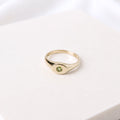 Hand-cast brass signet ring with a peridot gemstone, small-batch jewellery Cape Town — RHYN