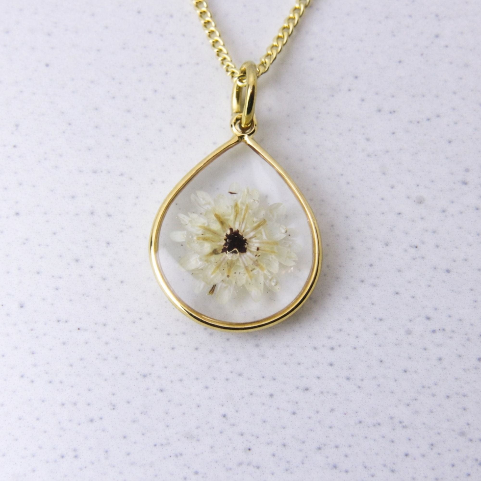 Resin necklace with preserved South African fynbos seeds, Cape Town jewellery — RHYN