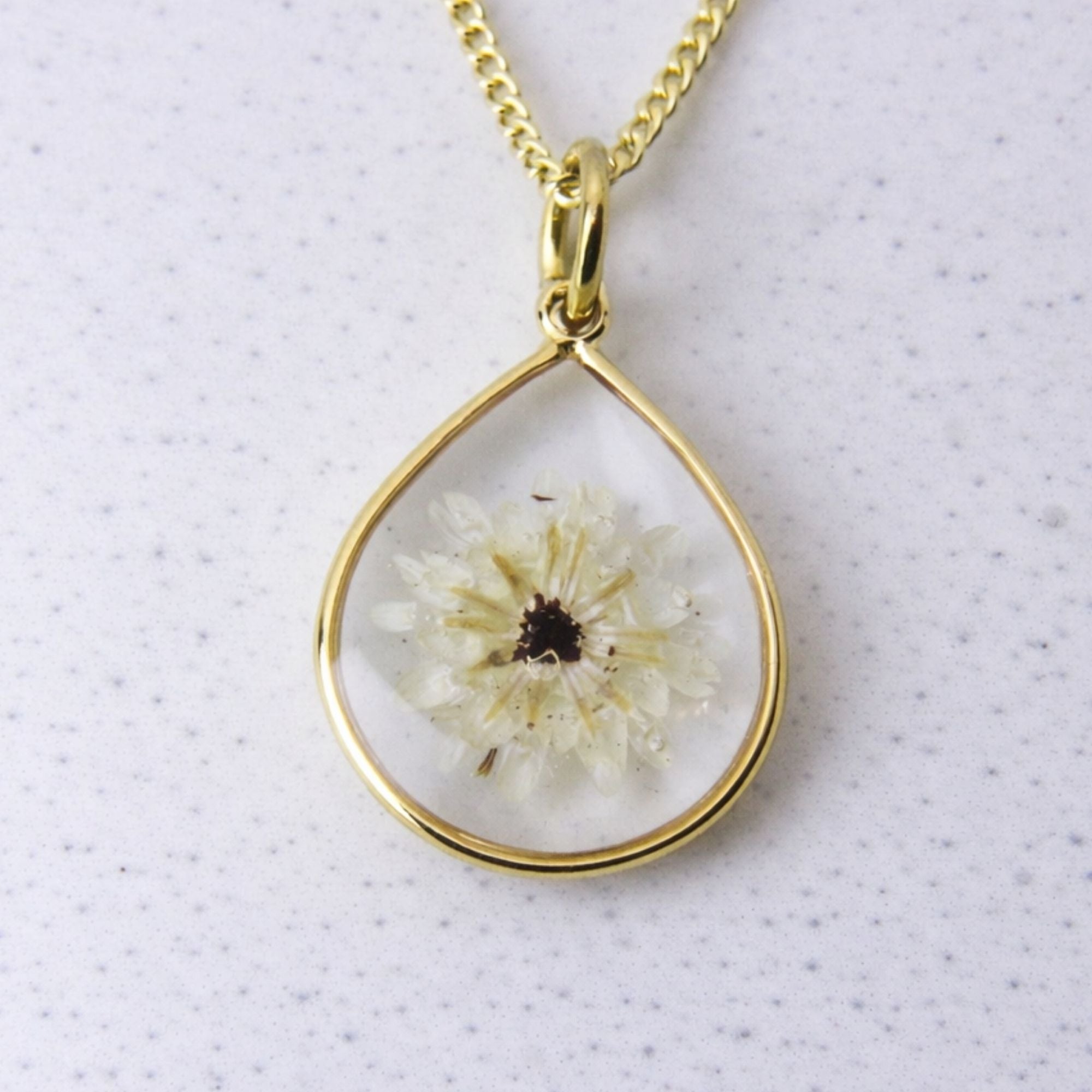 Resin necklace with preserved South African fynbos seeds, Cape Town jewellery — RHYN