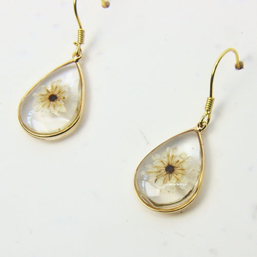 Resin earrings with preserved South African fynbos, Cape Town jewellery — RHYN