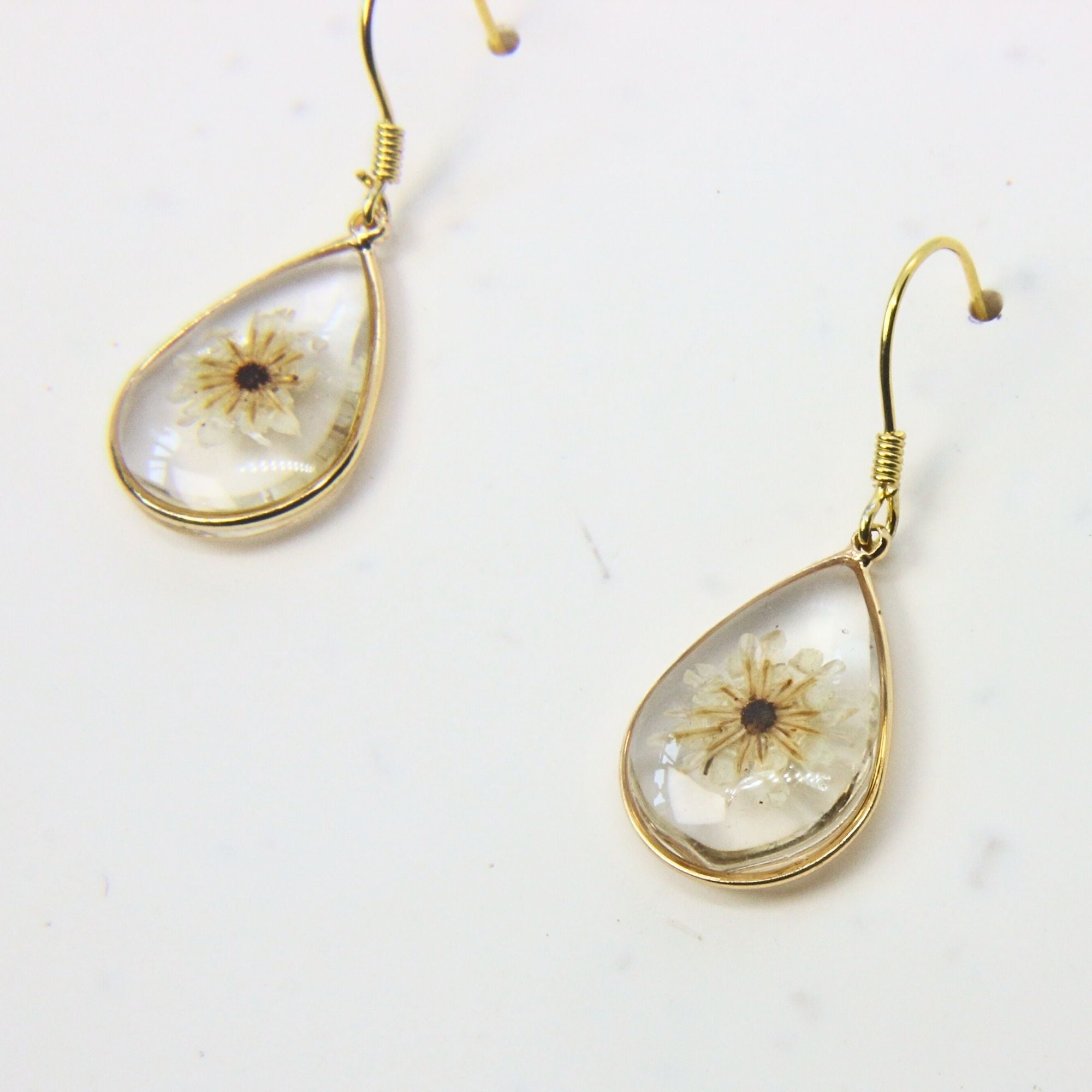 Resin earrings with preserved South African fynbos, Cape Town jewellery — RHYN