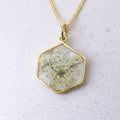 Resin necklace with preserved South African lace flower, Cape Town jewellery — RHYN