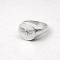 Hand-cast sterling silver moth signet ring, small-batch jewellery Cape Town — RHYN