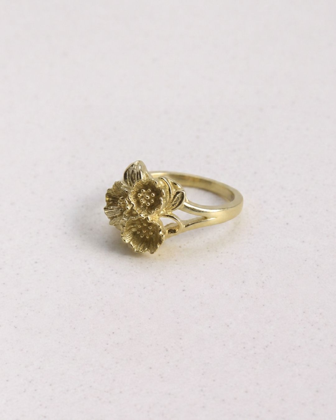 Flower bouquet Ring, Solid Gold