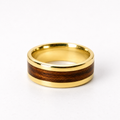 Zebrano Wood X Solid Gold Ring