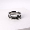 Stainless steel ring with Meteorite inlay, made in Cape Town — RHYN