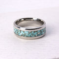 Stainless steel ring with turquoise inlay, handmade in Cape Town — RHYN